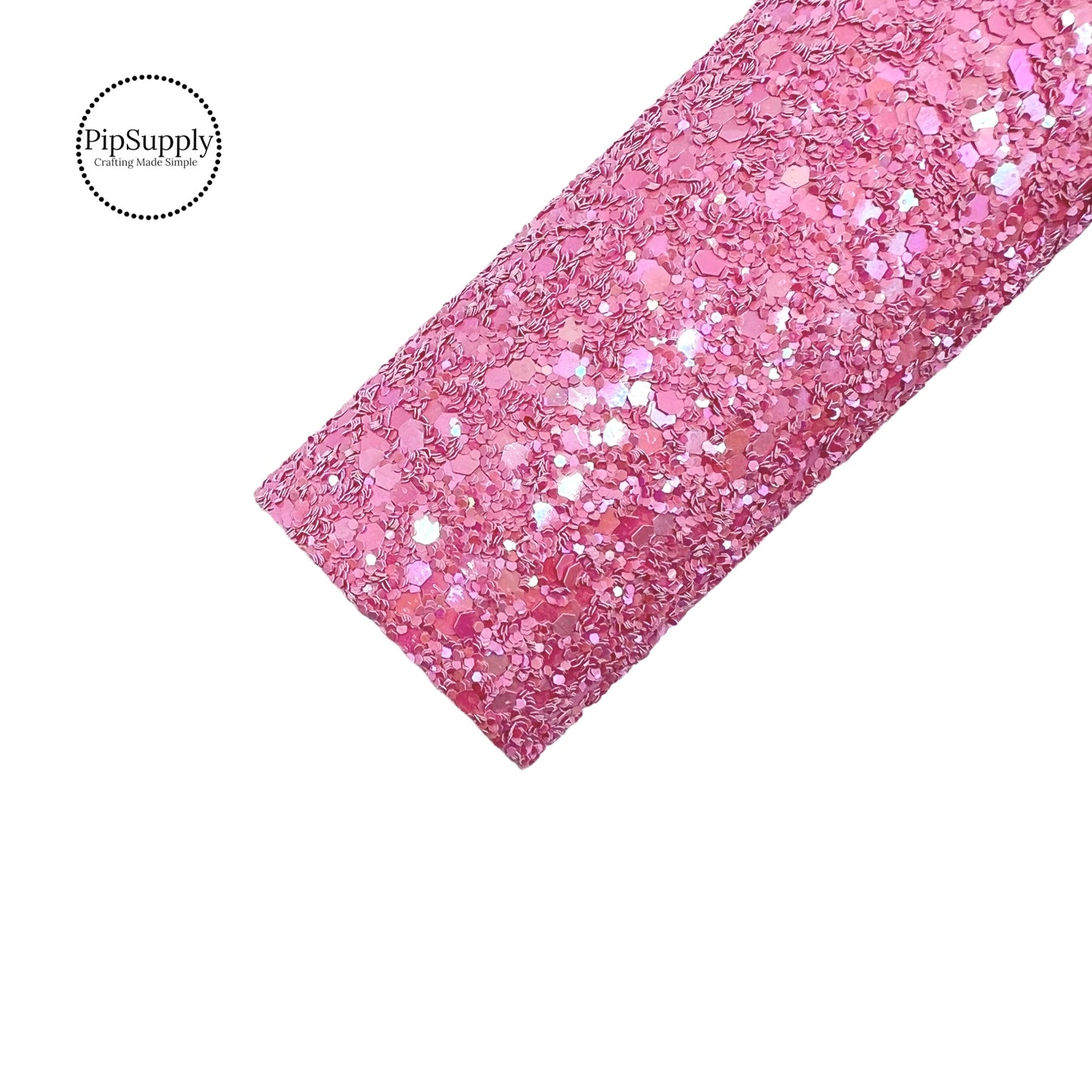 Solid carnation pink chunky glitter sheet