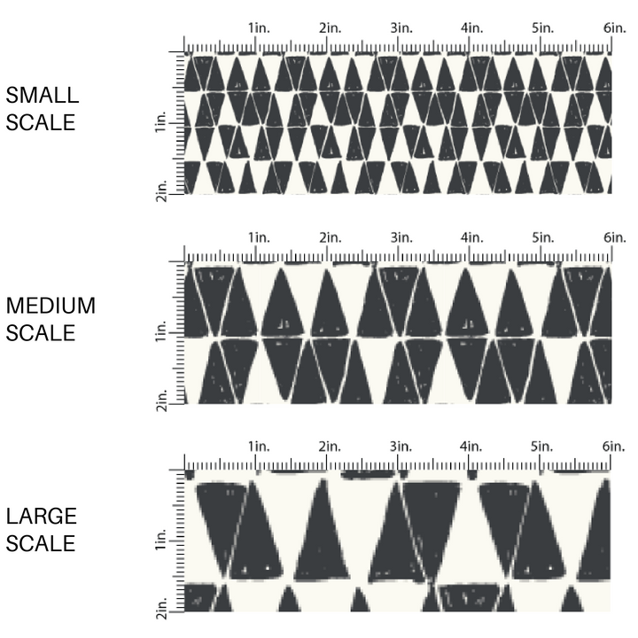 Black Triangle Trees on White Size Chart