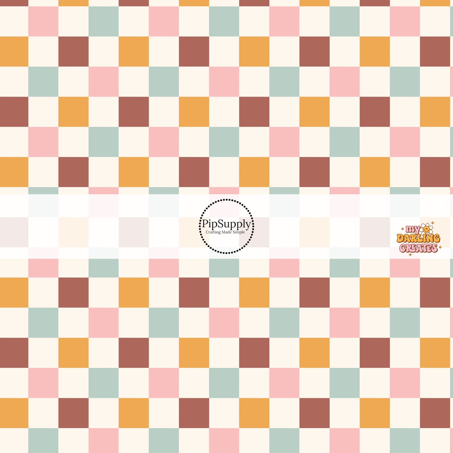 Burgundy, teal, pink, and orange checkered print fabric by the yard scaled image guide