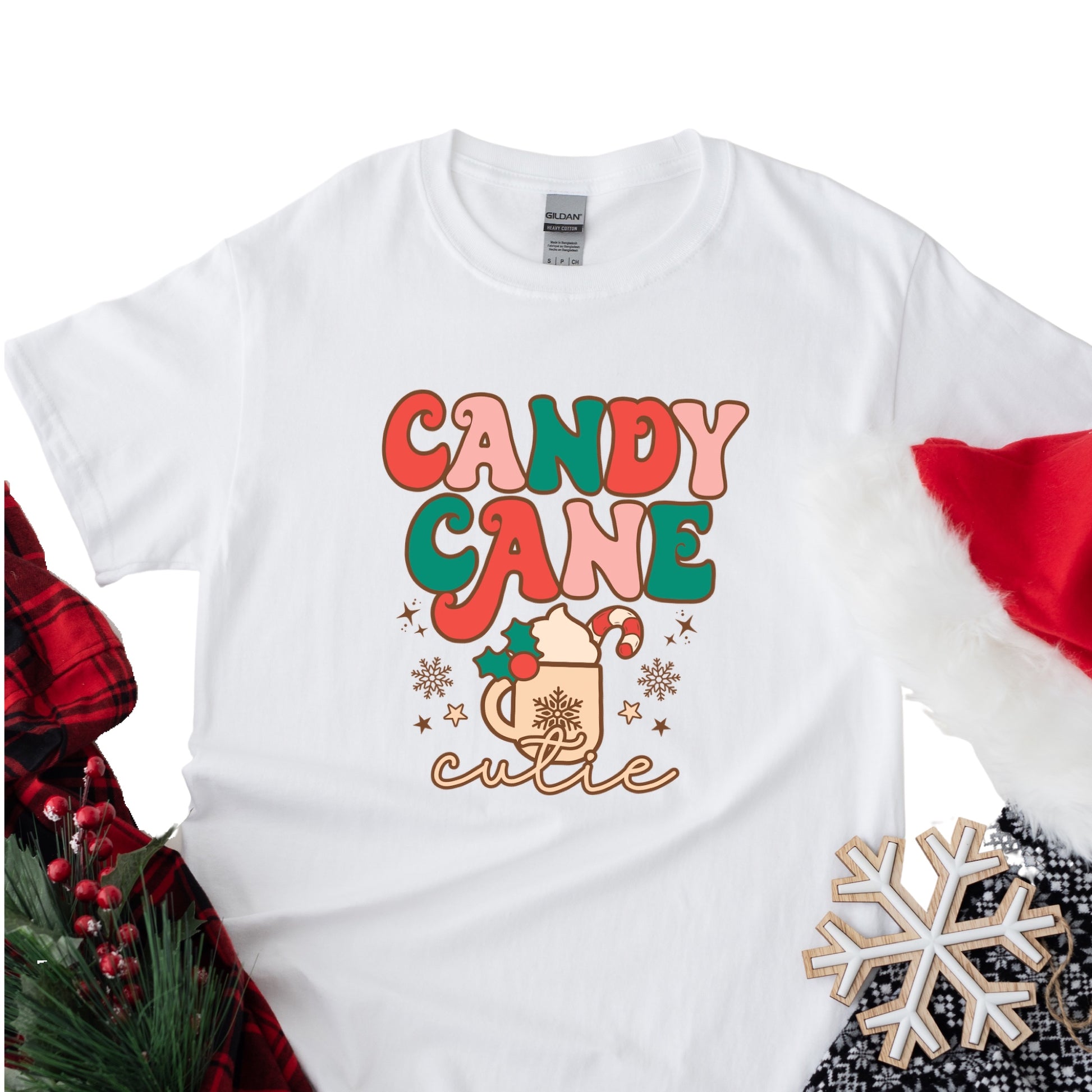 "Candy cane cutie" Christmas iron on heat transfer