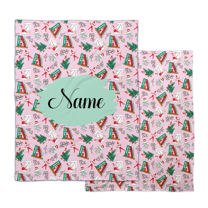 Elf Pink Blanket - Personalized Elf on a Shelf Minky Blanket