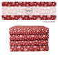 Red Fabric stack with white snowflake flurries