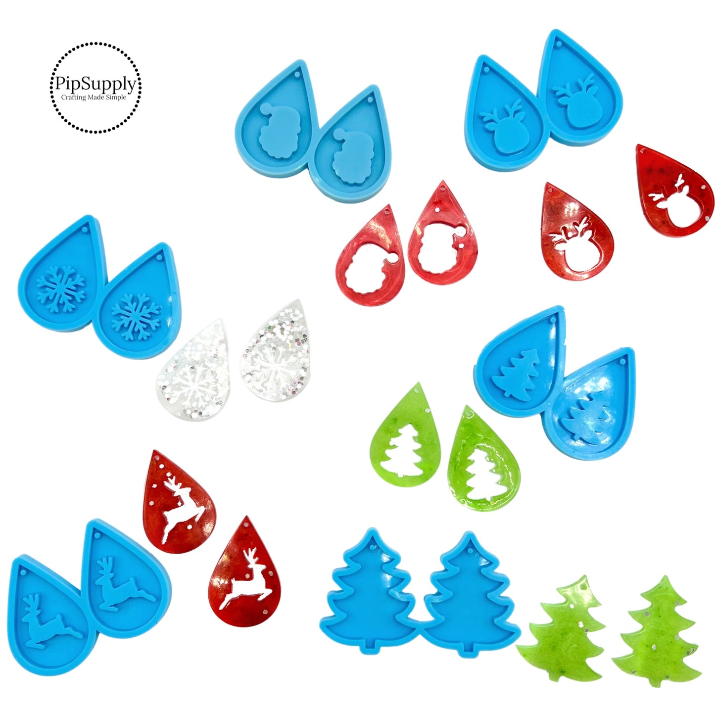 Christmas Dangle Earring Molds | Silicone Mold