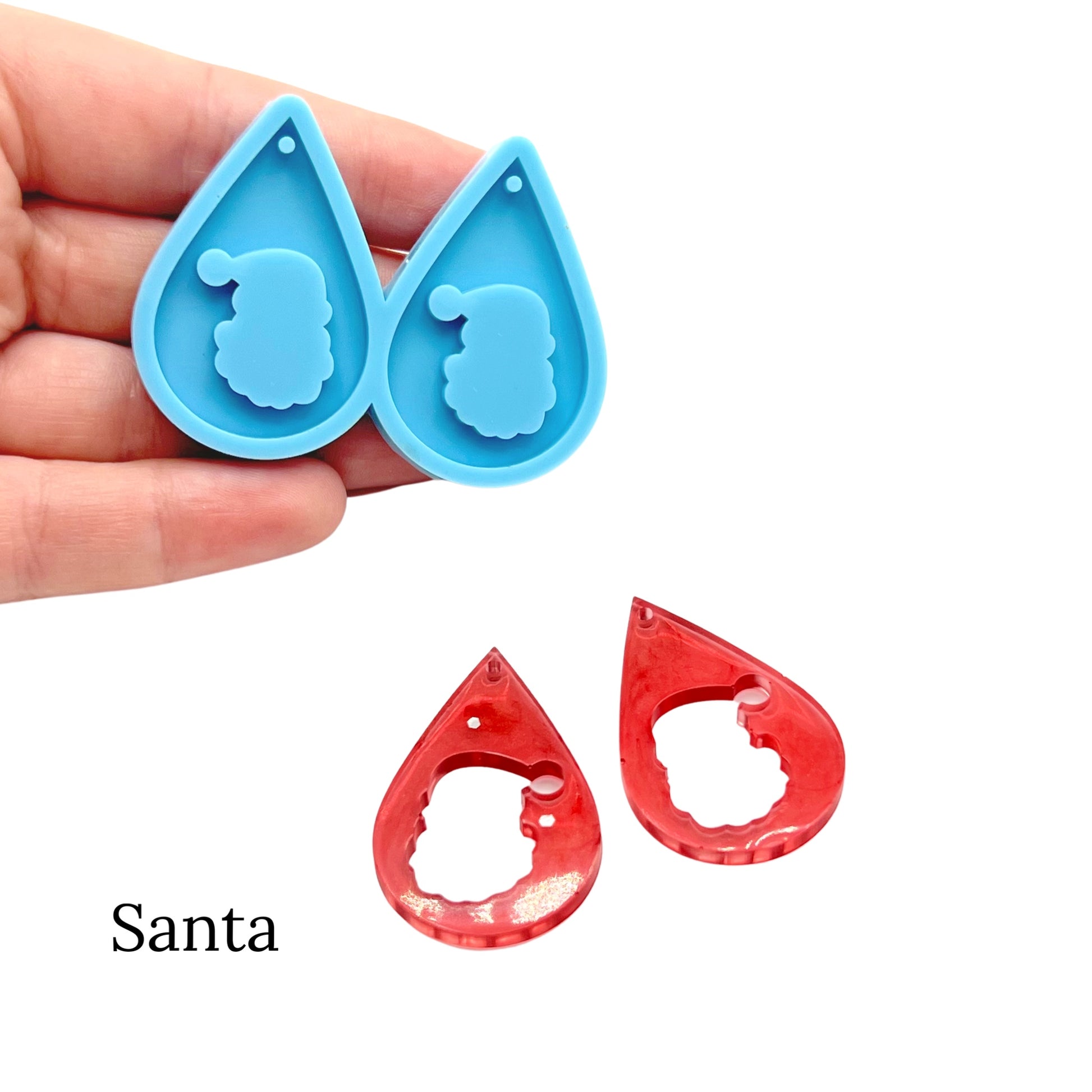 christmas earrings santa clause molds