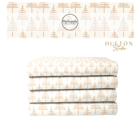 Cream fabric stack with nude colored trees