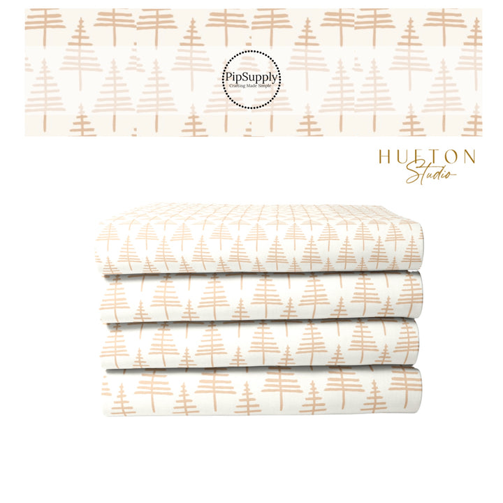 Cream fabric stack with nude colored trees