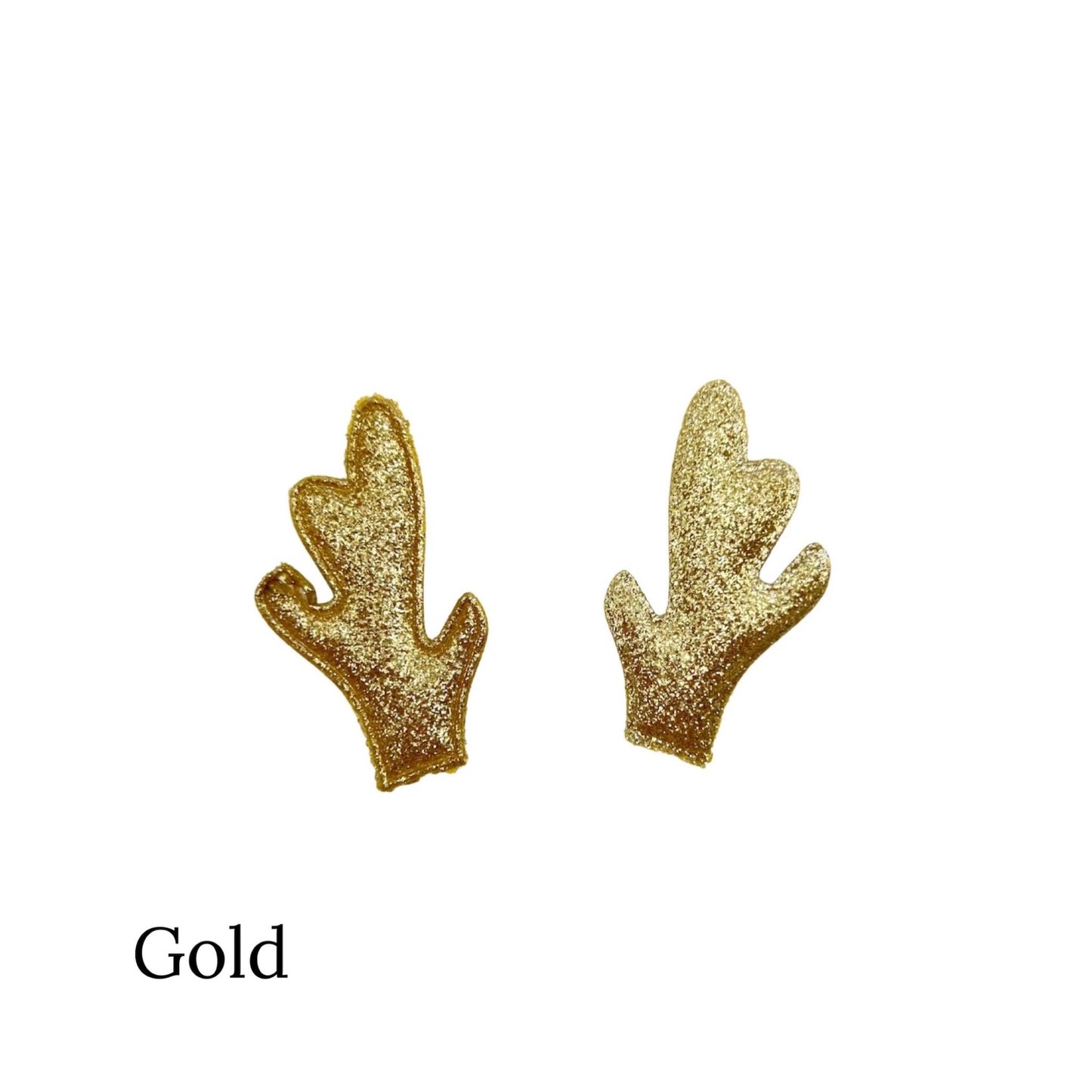 Gold antlers on a white background