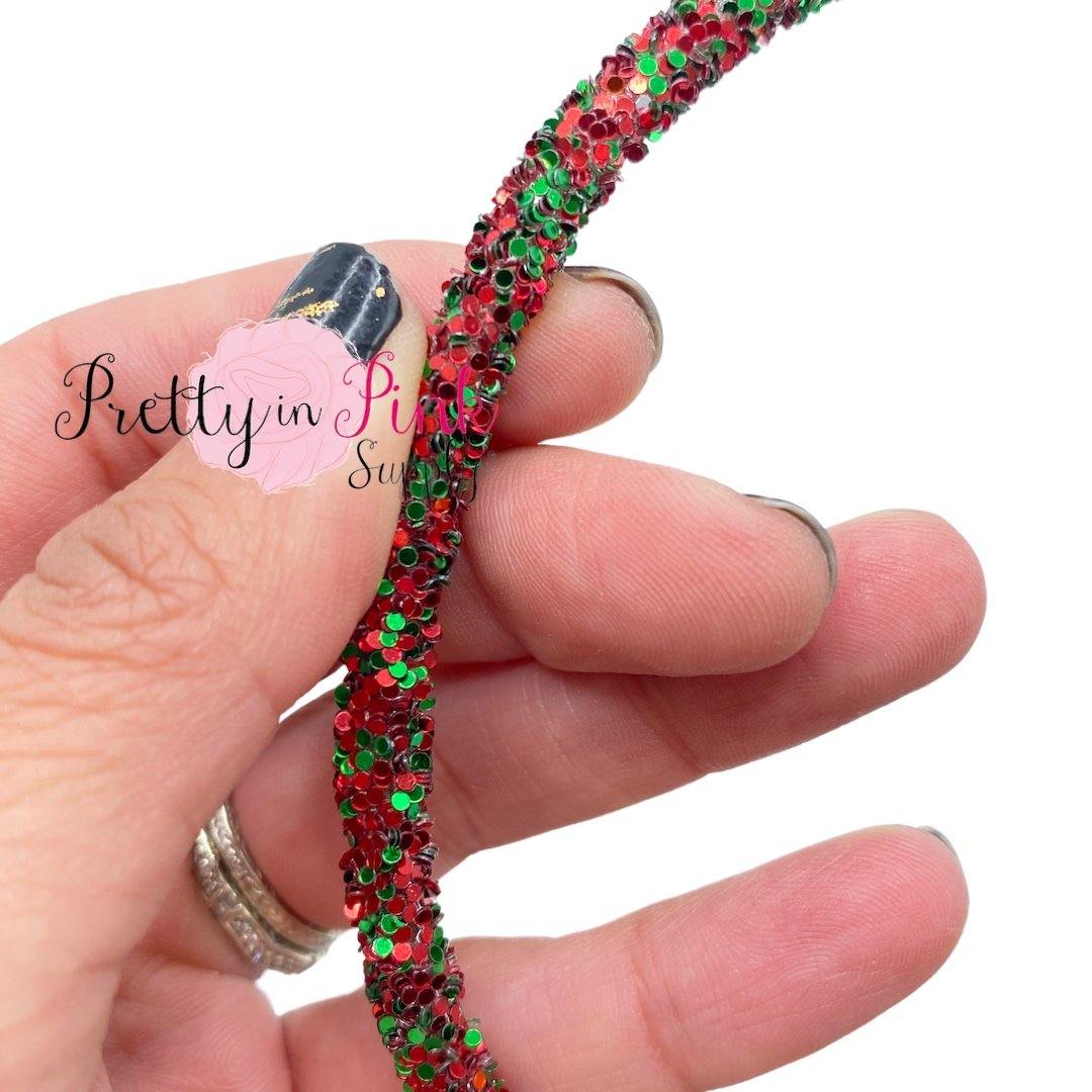 Christmas Mix | Chunky Iridescent Glitter Lined Headbands - Pretty in Pink Supply