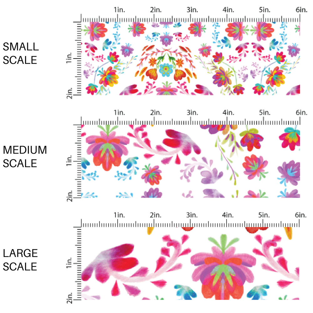 White fabric by the yard with a bright colored floral fabric by the yard scaled image guide.