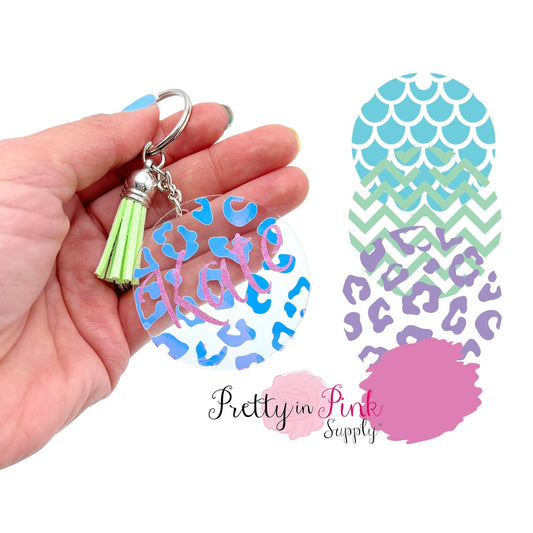 Circle Keychain Cut Files (Set of 4) SVG Download - Pretty in Pink Supply