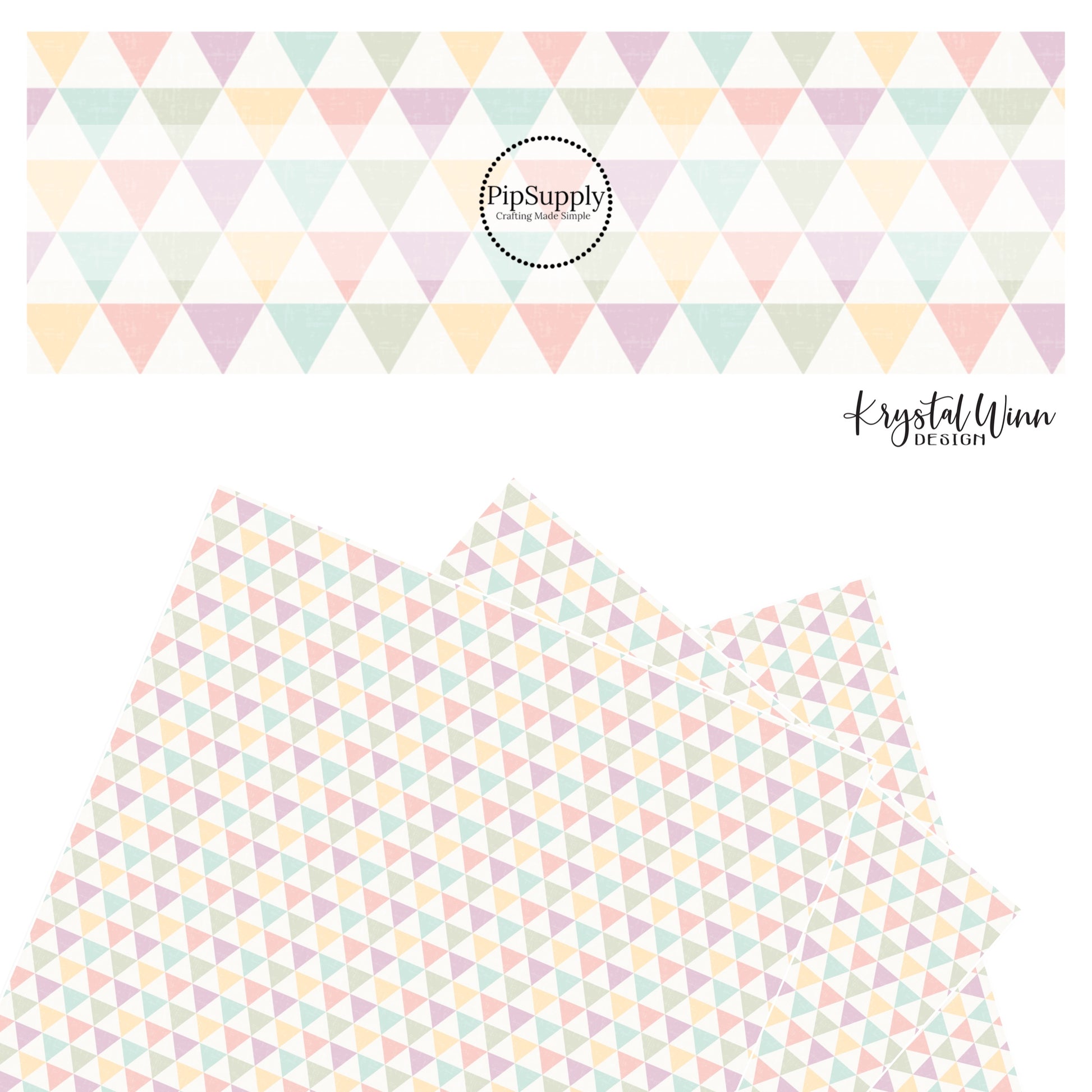 Pink, lavender, yellow, and blue triangle shape distressed faux leather sheets