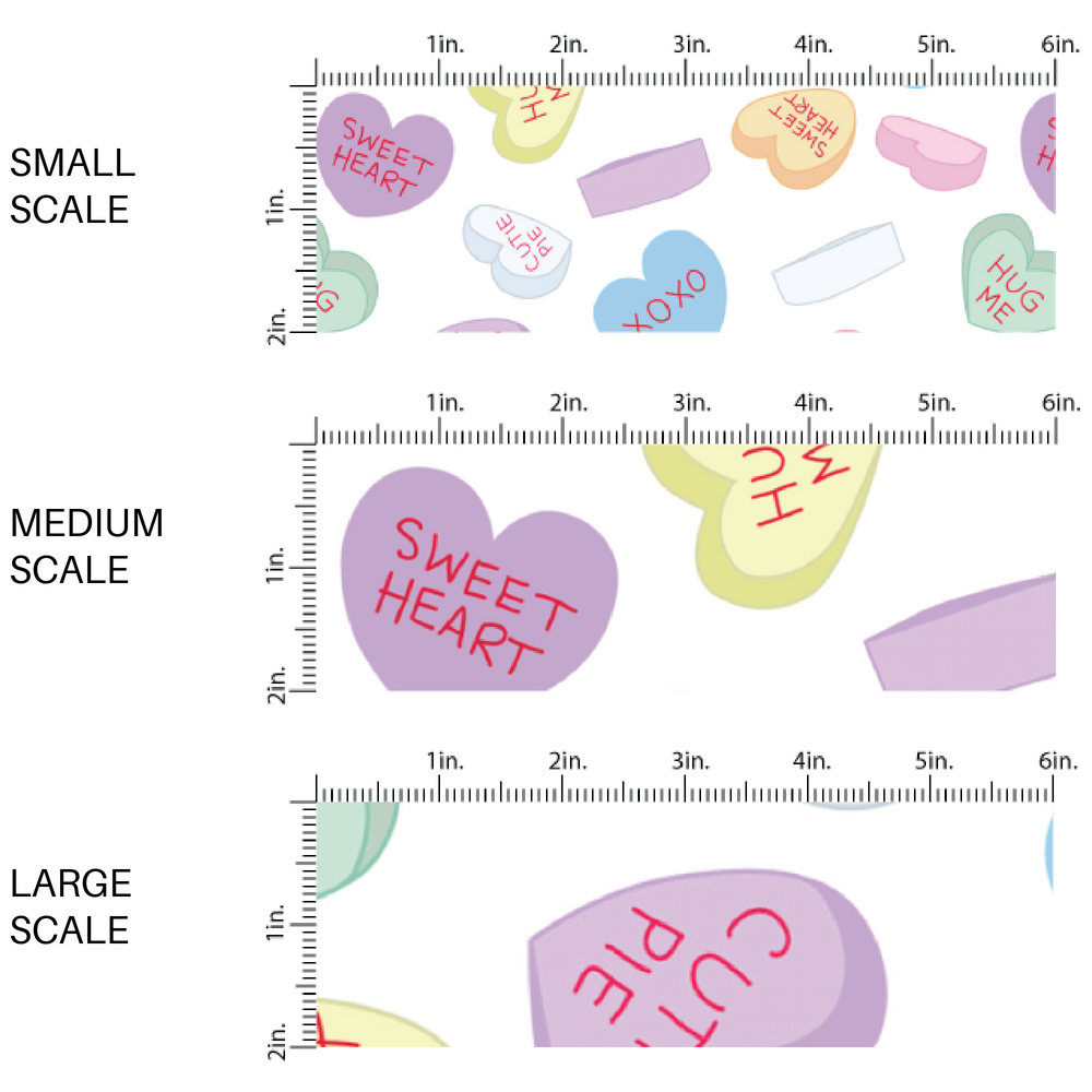 Animated "Conversation Hearts" illustration image guide - Fabric by the Yard 