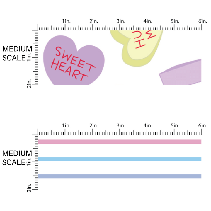 Medium Scale sizing for pastel valentine's day  fabric by the yard  