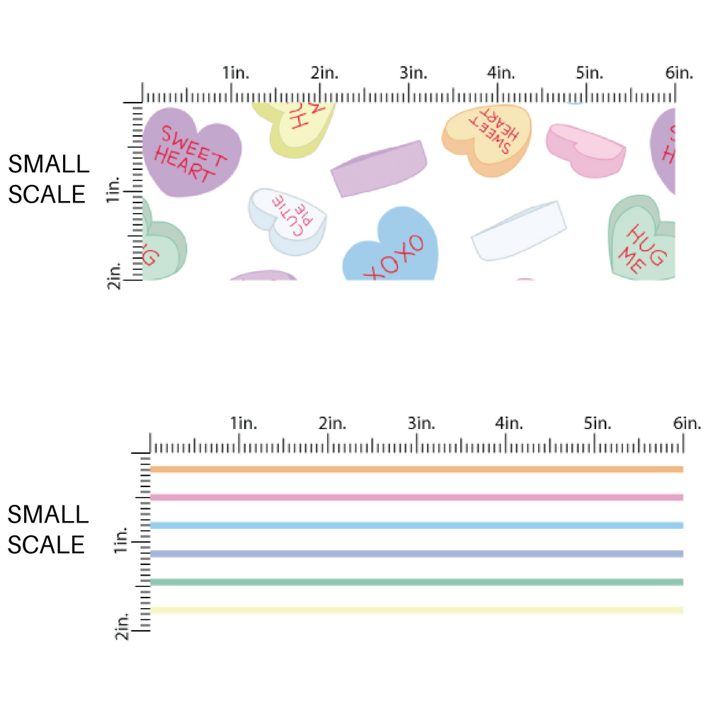 Small Scale sizing for pastel valentine's day  fabric by the yard 