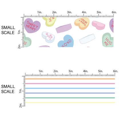 Small Scale sizing for pastel valentine's day  fabric by the yard 