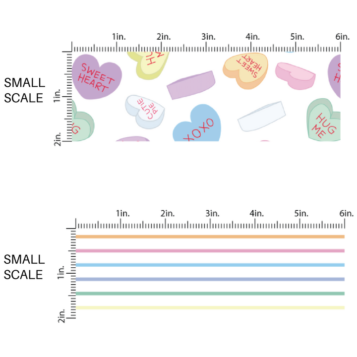 Small Scale sizing for pastel valentine's day  fabric by the yard 