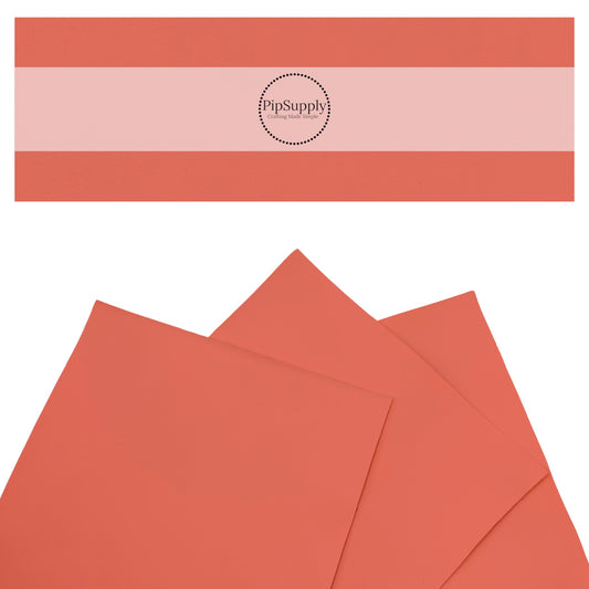 Light reddish Coral solid faux leather sheets.