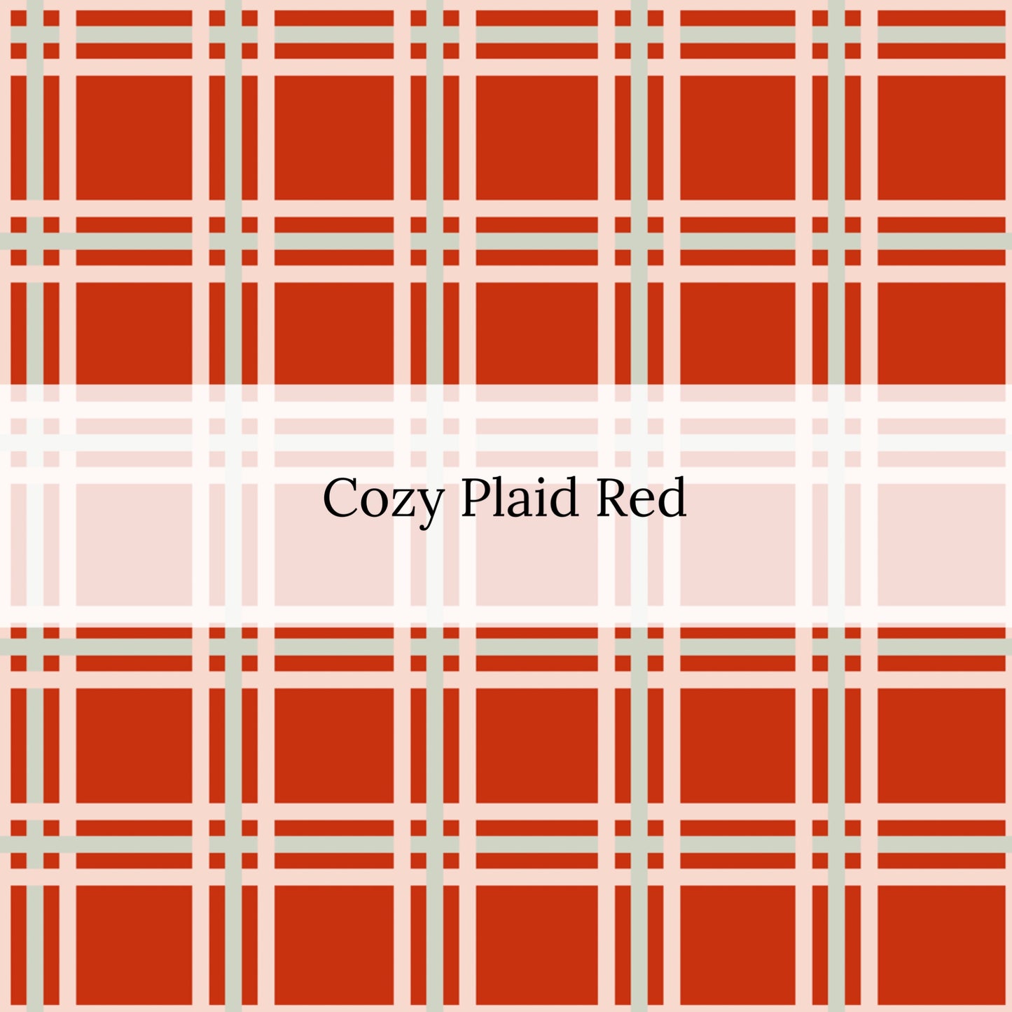 Cream, green, and red plaid illustration