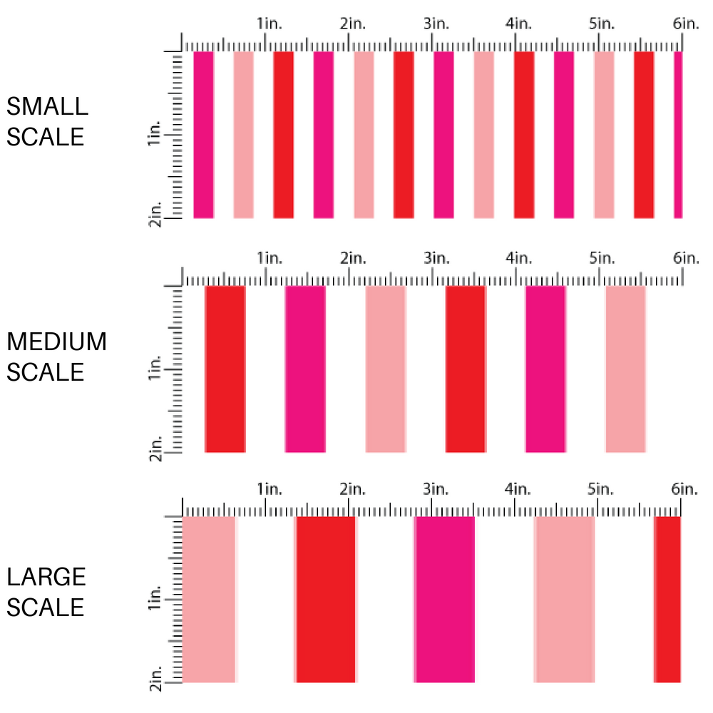 Red, pink, and white pattern with stripes Fabric by the Yard Image guide