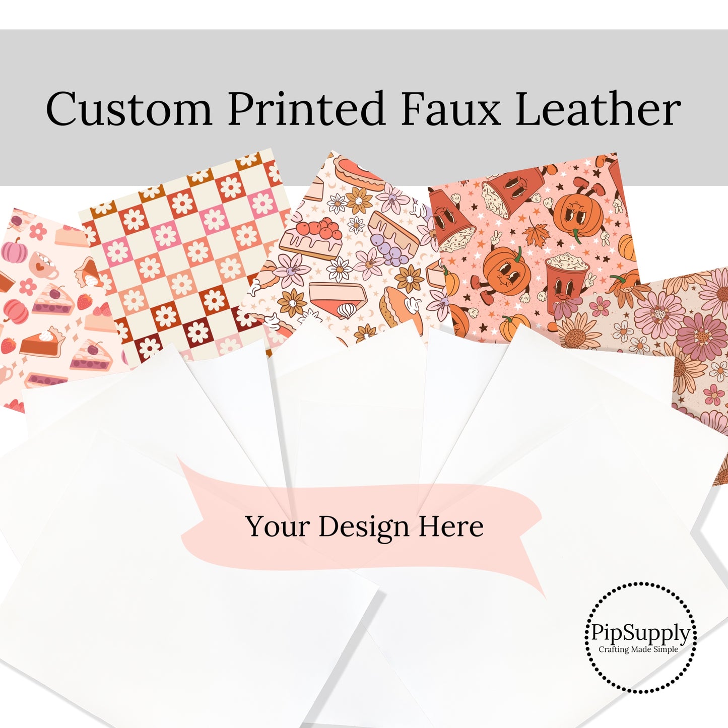 Custom Printed Faux Leather Sheets - Upload Your Design/Pattern
