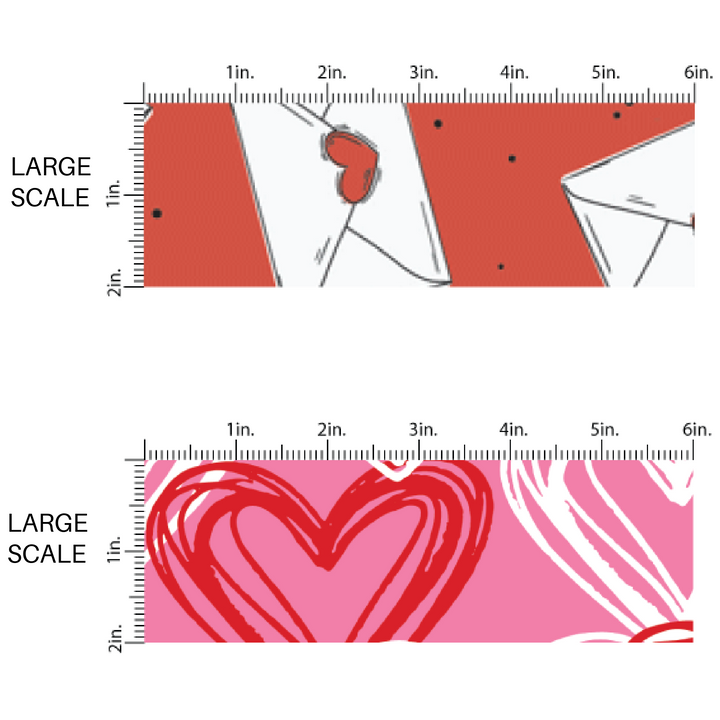 Large Scale Fabric by the Yard - Valentine's Day Fabric - Red and Pink Heart Fabric 