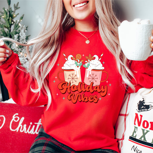 Christmas DTF and Sublimation that says "Holiday Vibes"