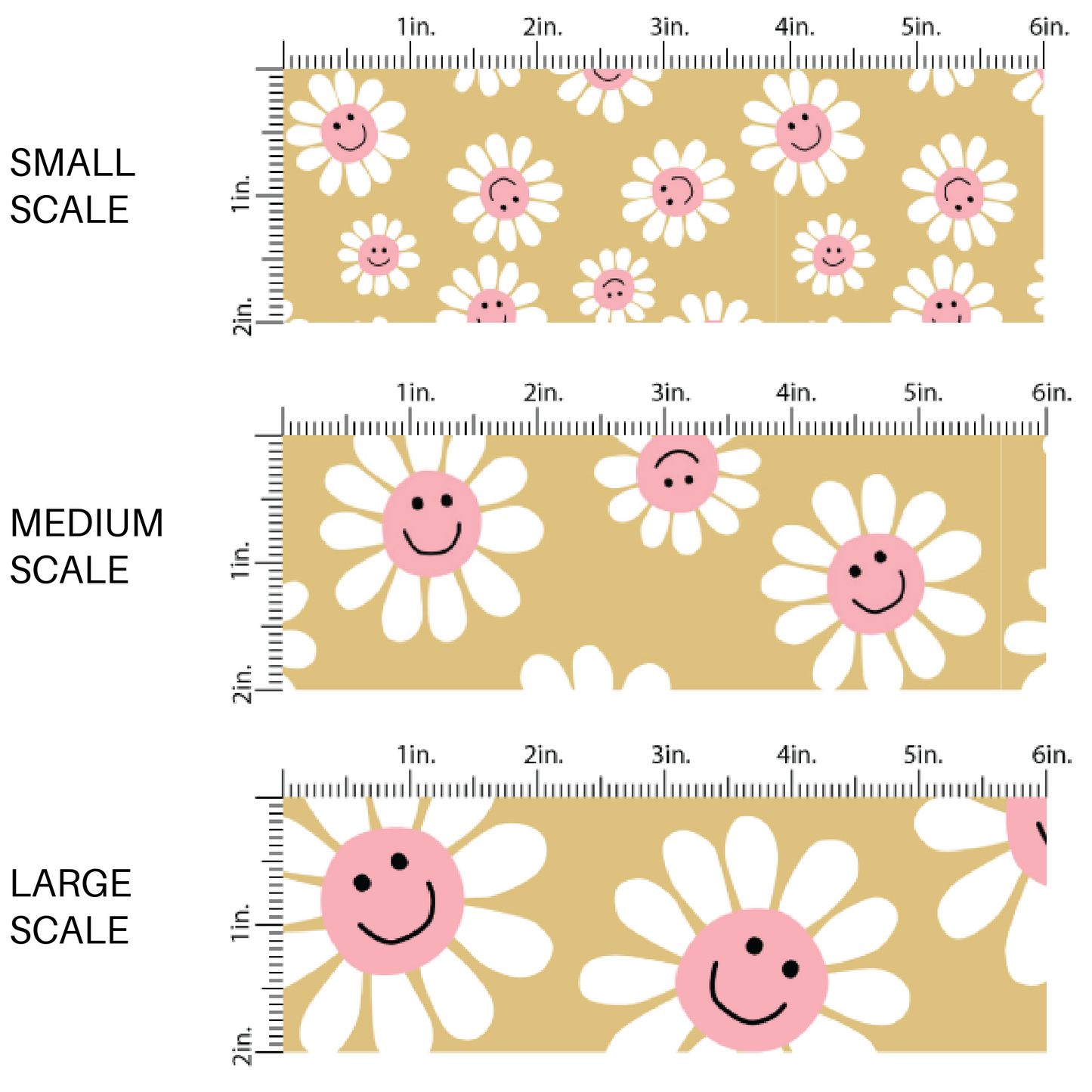 Smiles and Daisies | Hey Cute Design | Fabric