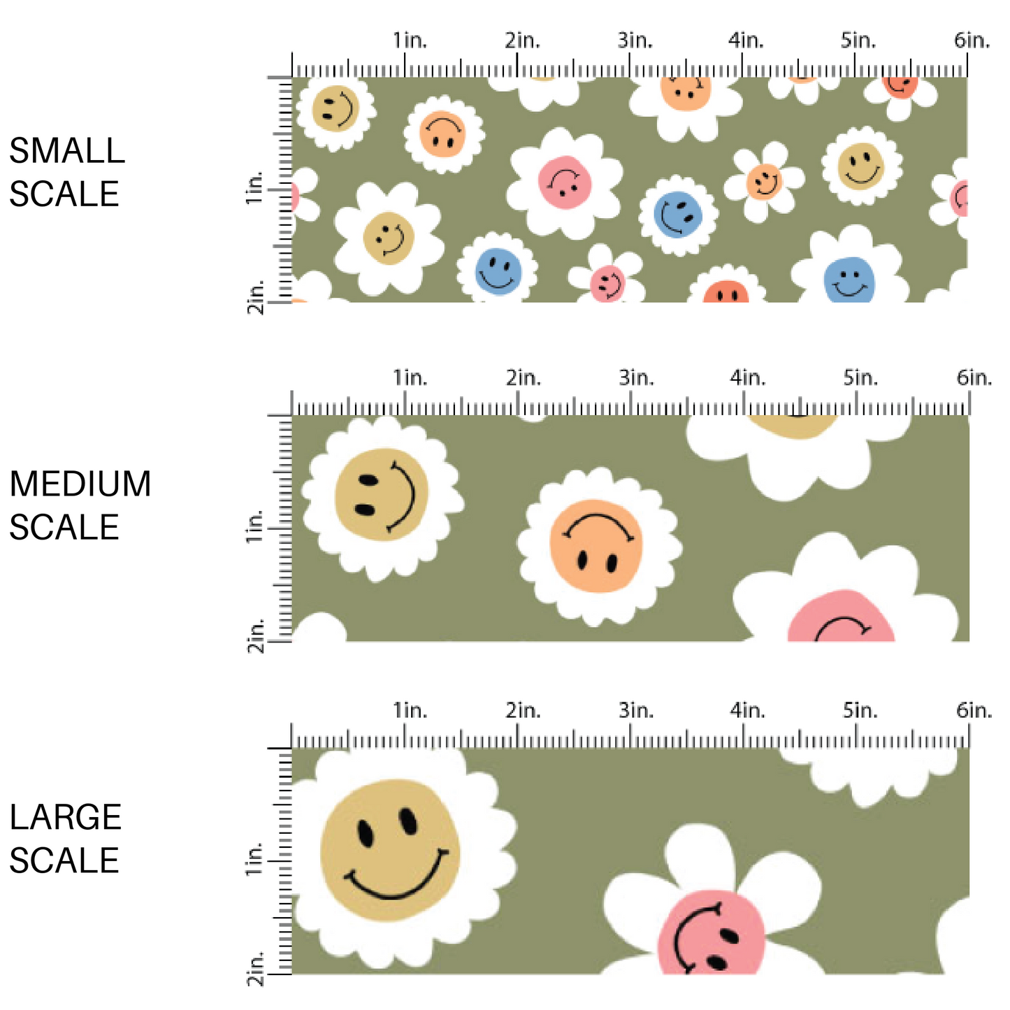 Smiles and Daisies | Hey Cute Design | Fabric