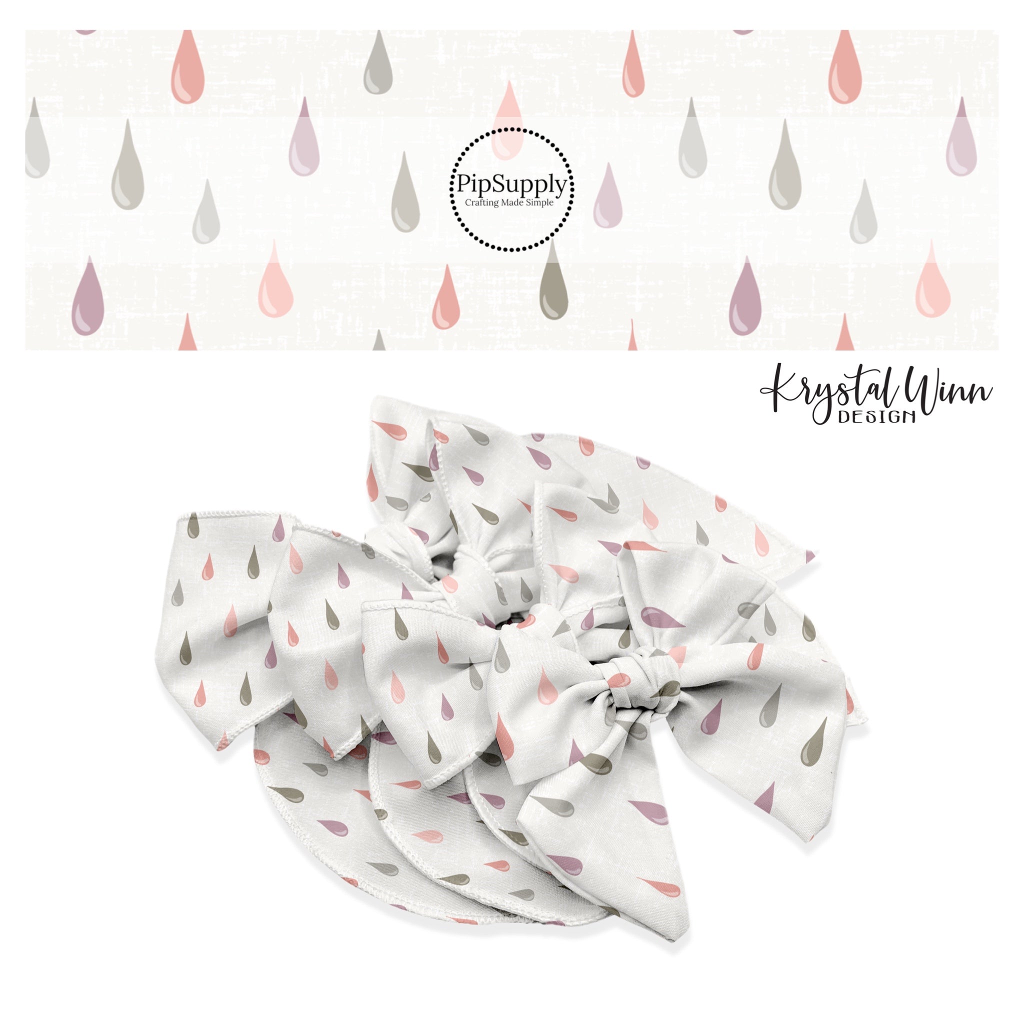 Muted Raindrops Bow Strips