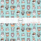 Cats dressed in Easter clothes on baby blue fabric by the yard -  Easter Fabric by the Yard