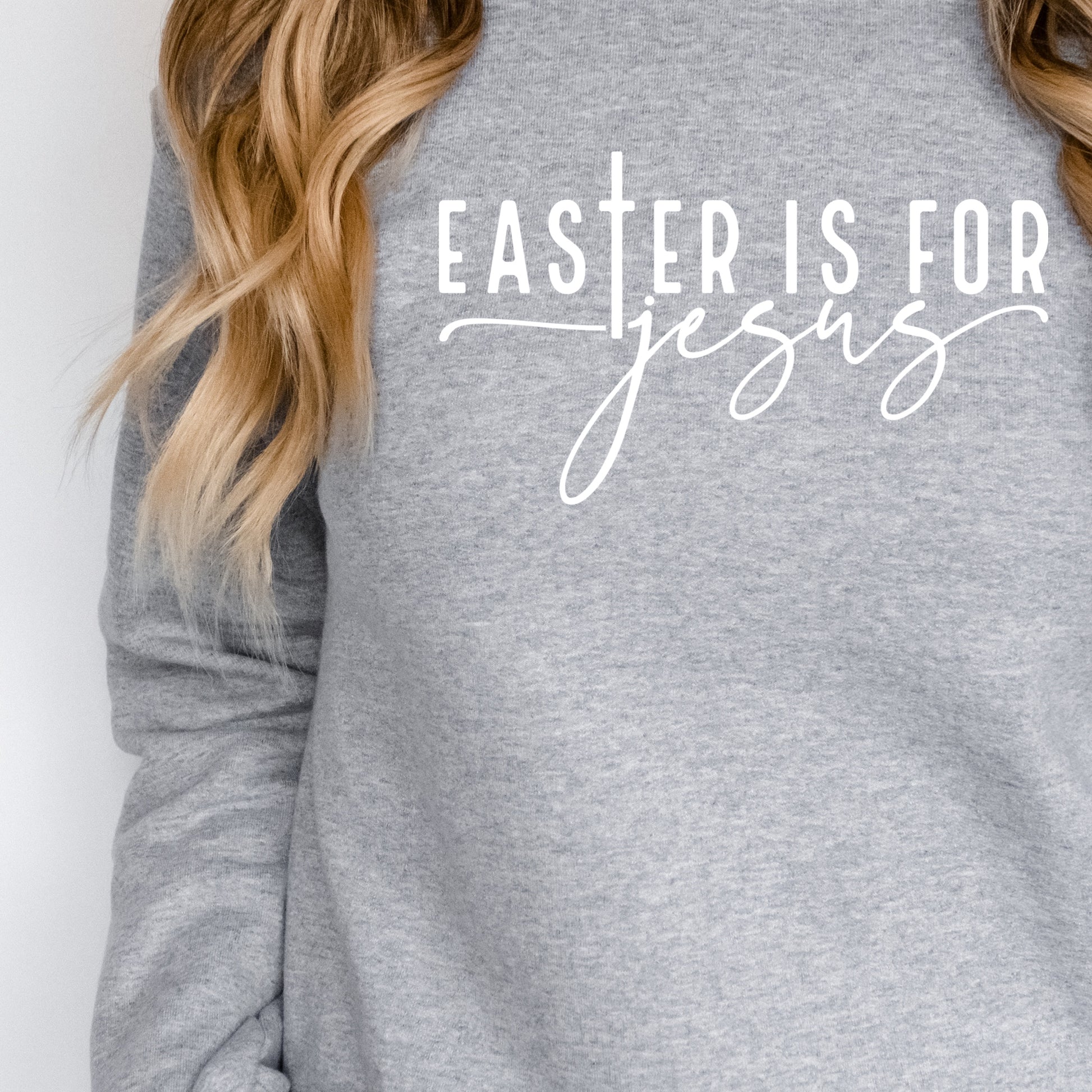 White "Easter Is For Jesus" Holiday iron on heat transfer - DTF - Sublimation 