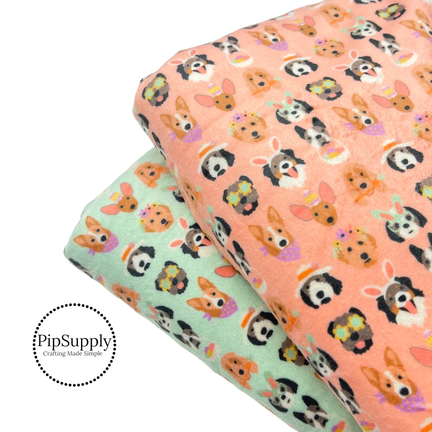 Easter Pups | Hey Cute Design | Velvet Fabric