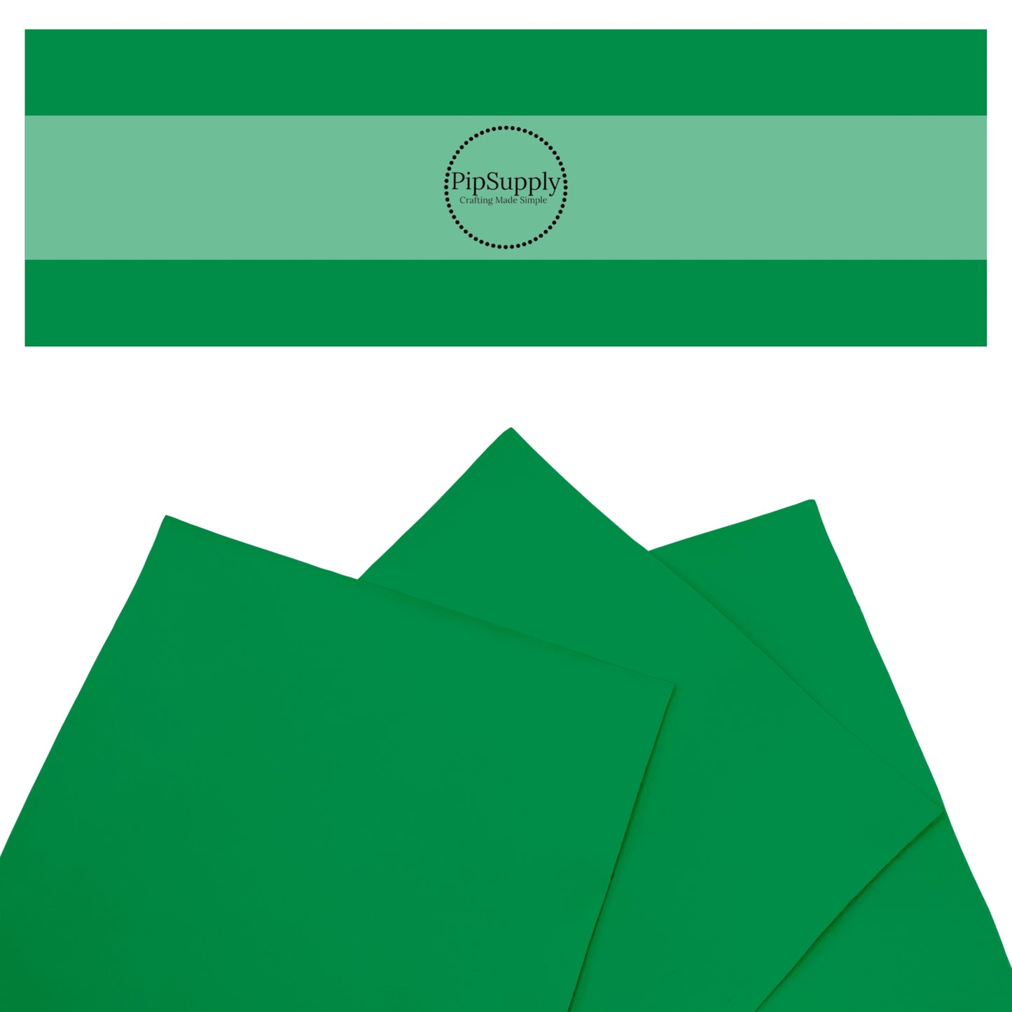 Bright Emerald green solid colored faux leather sheets.