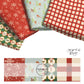 Christmas Fabric with diffrenet patterns such as plaid snowflakes, ornaments, and deer