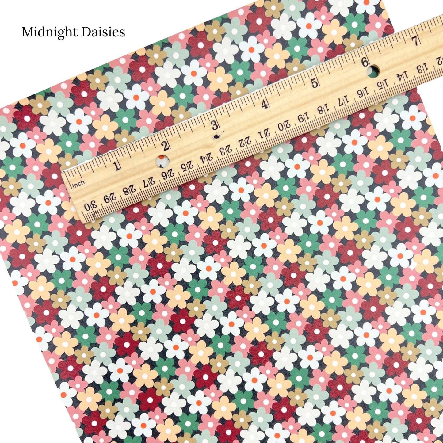 fall multi colored daisy faux leather sheet from muse bloom designs