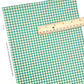Rolled or individual christmas faux leather sheet with Green and cream plaid stripes