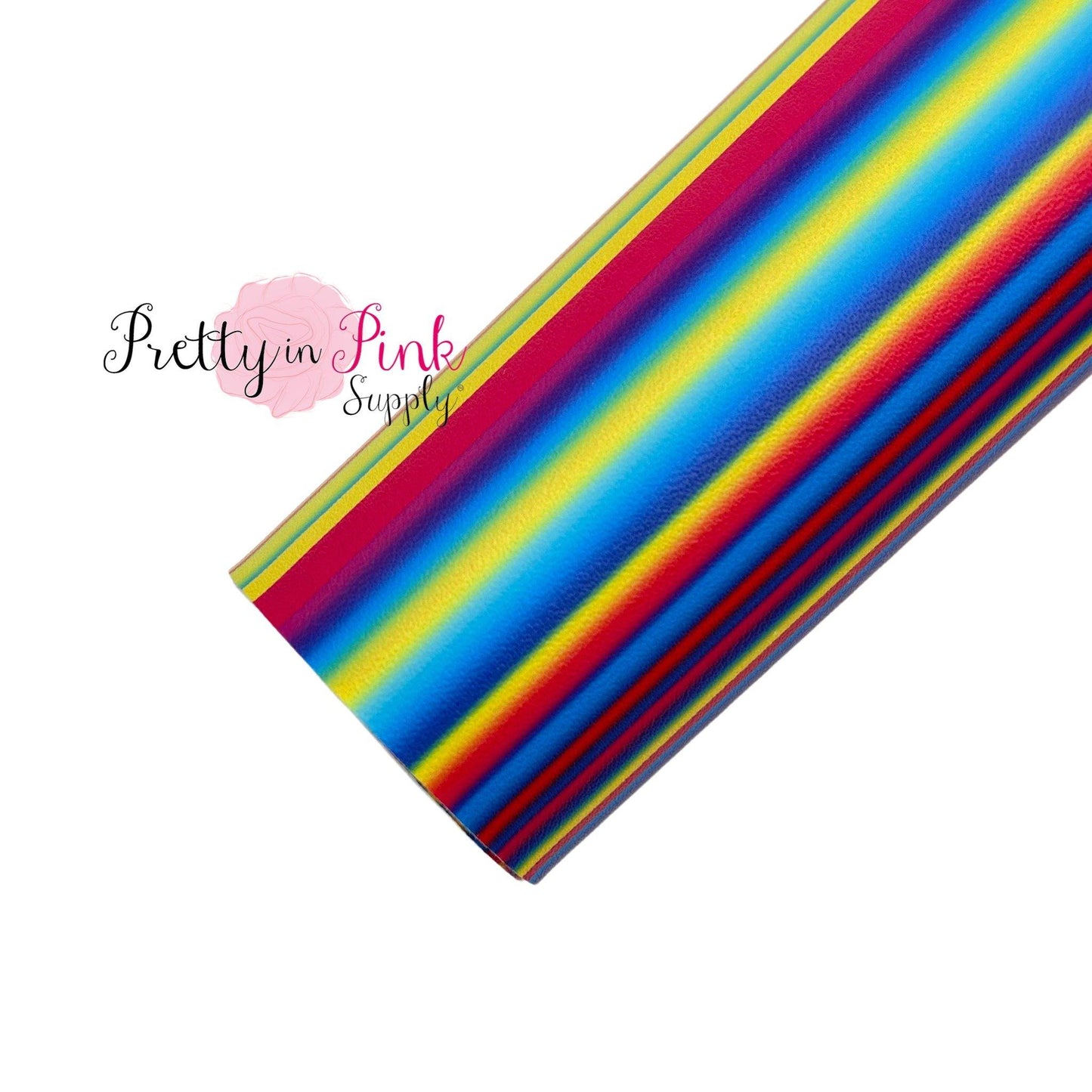 Fiesta Stripes | Faux Leather Fabric Sheet - Pretty in Pink Supply