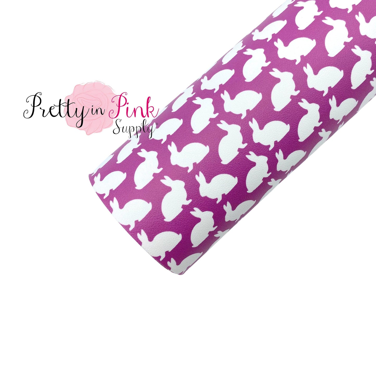 Bunny Silhouette | Faux Leather Fabric Sheet - Pretty in Pink Supply