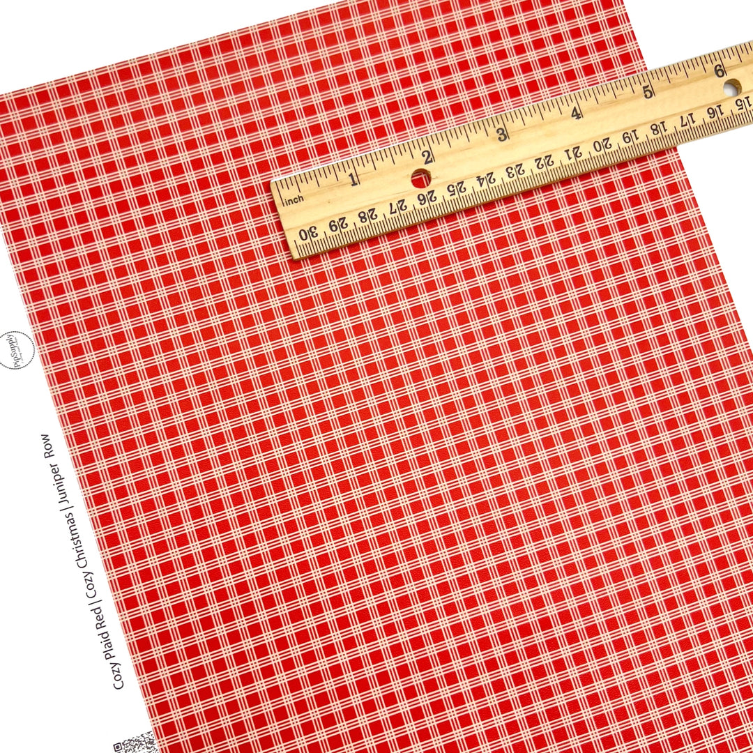 Red plaid christmas faux leather sheets