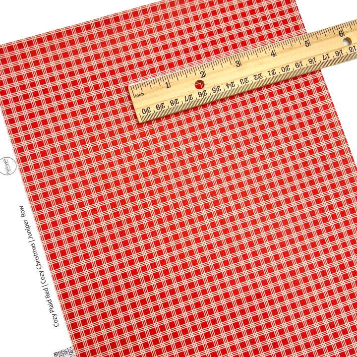 Red plaid christmas faux leather sheets