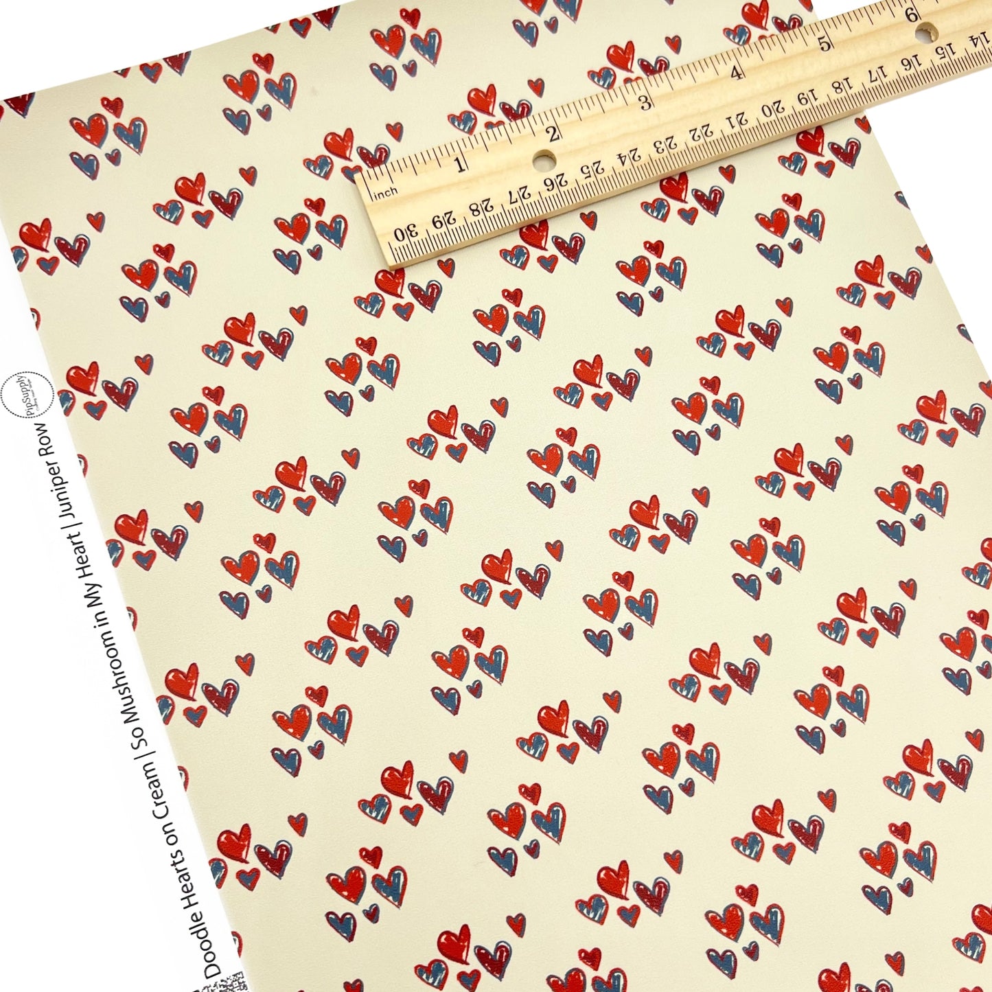 Cream faux leather sheets with hearts
