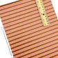 Brown and pink striped faux leather sheet 