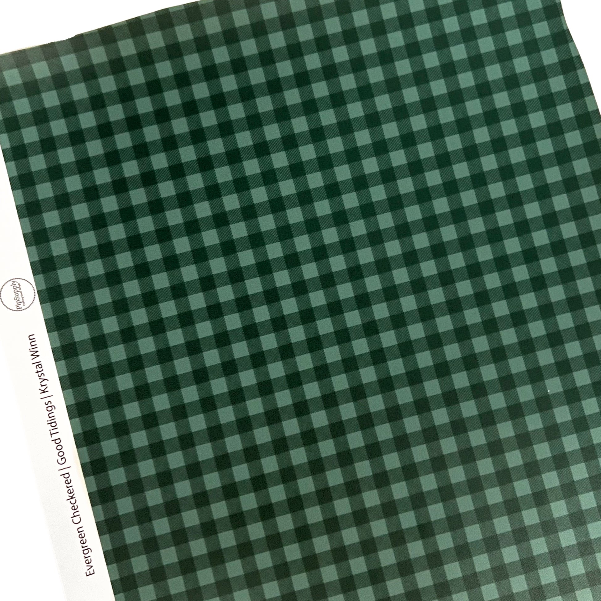 Green Plaid Christmas Faux leather sheet