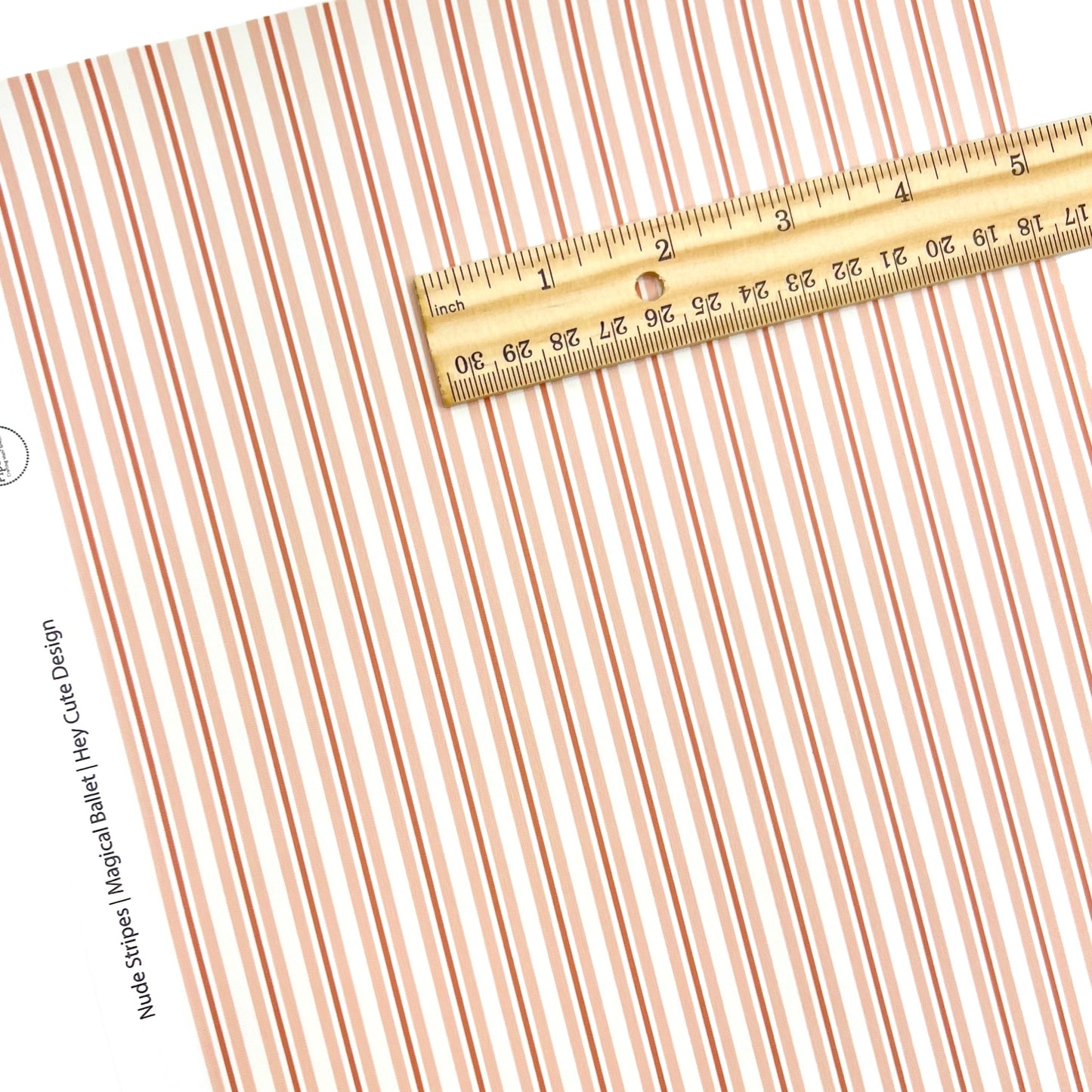 Pink and white striped faux leather sheet