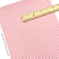 Pink and white checkered faux leather sheet