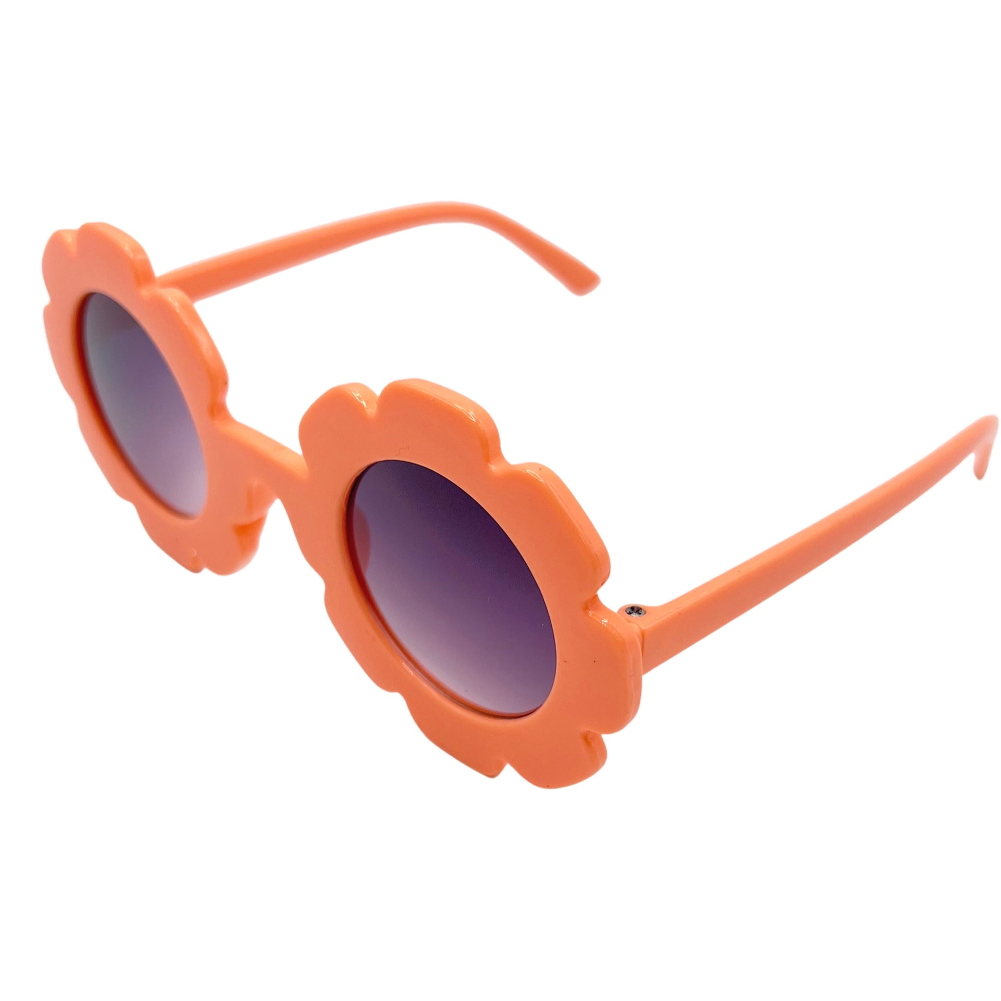 Shiny solid peach flower kid sunglasses