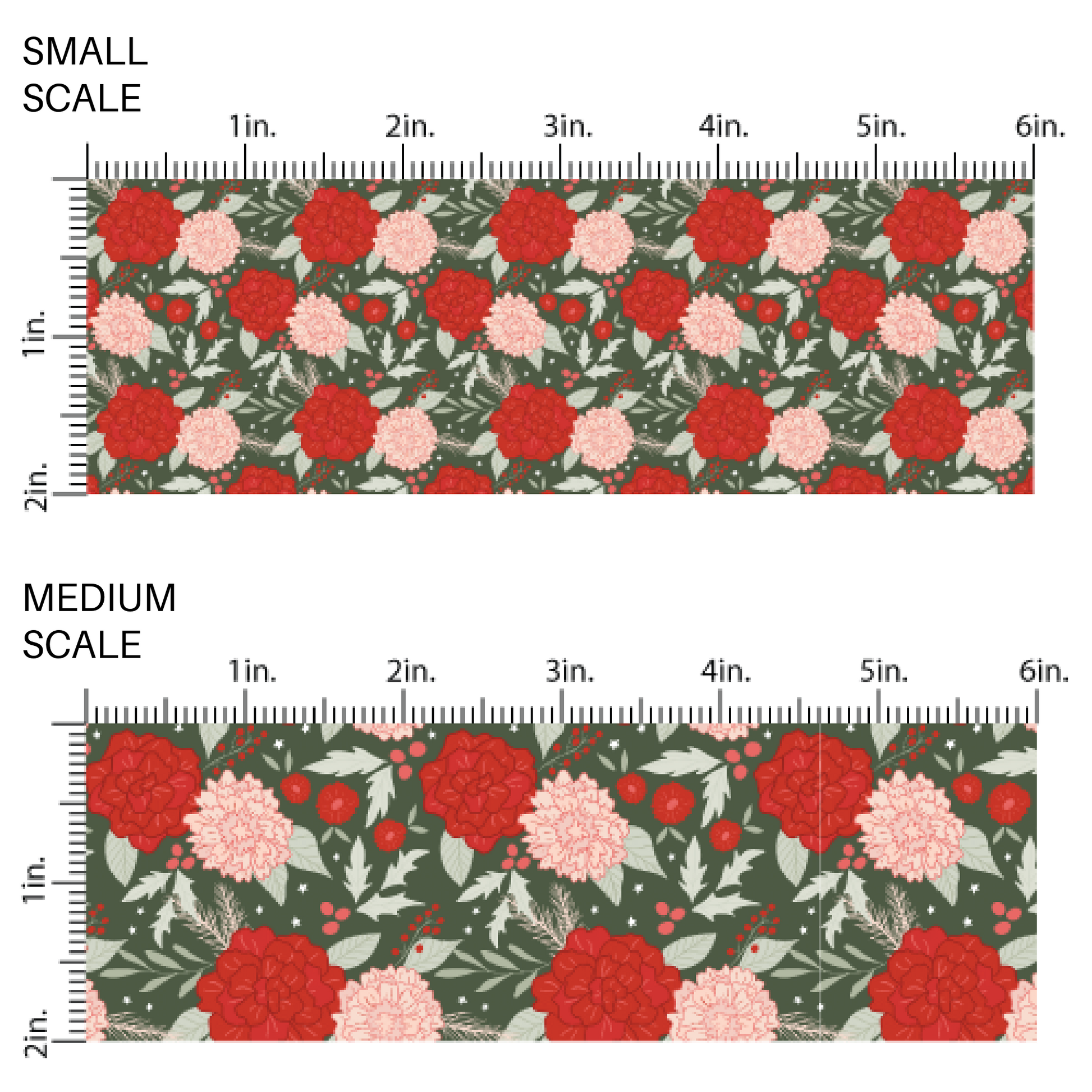 Red and green flowers and plaid pattern high quality fabric adaptable for all your crafting needs. Make cute baby headwraps, fun girl hairbows, knotted headbands for adults or kids, clothing, and more!
