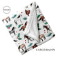 Soft White Minky Blanket with Christmas Holly and Pine Branches with different Breeds of Horses - Custom Printed Minky Blankets