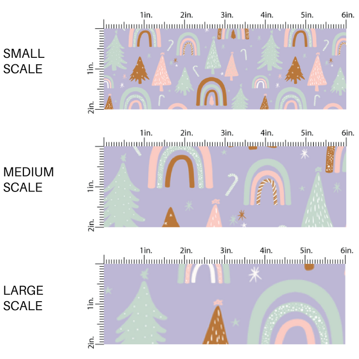 Christmas Fabric By The Yard | Frosted Forest Lavender | Frosted Forest Lights