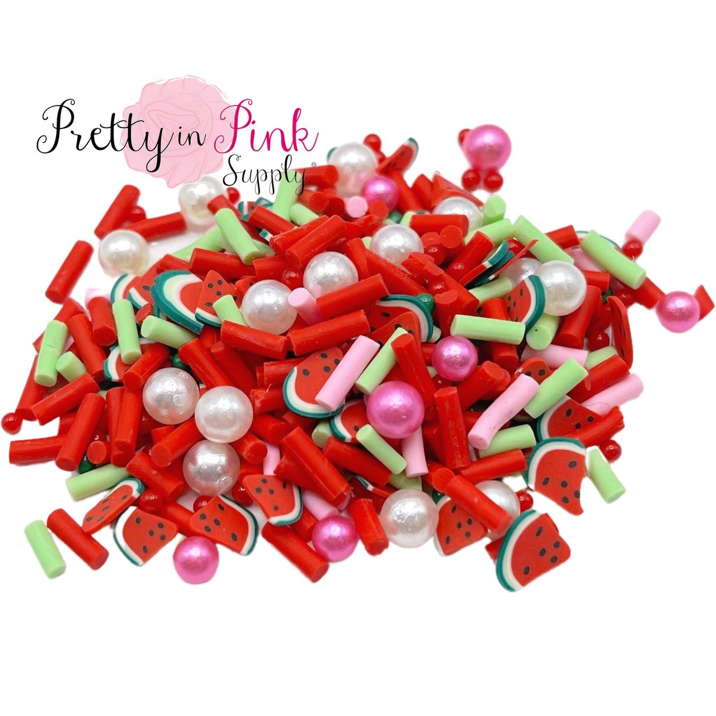 Fruit Sprinkle Pearl Mix | Confetti Loose Clay - Pretty in Pink Supply